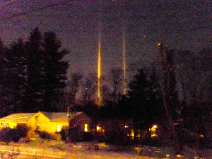 light pillars lightened