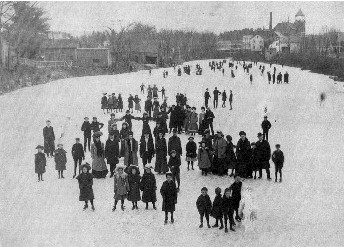 Skating on the Mill River, 1903