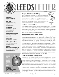 Leeds Civic Association newsletter, September 2012